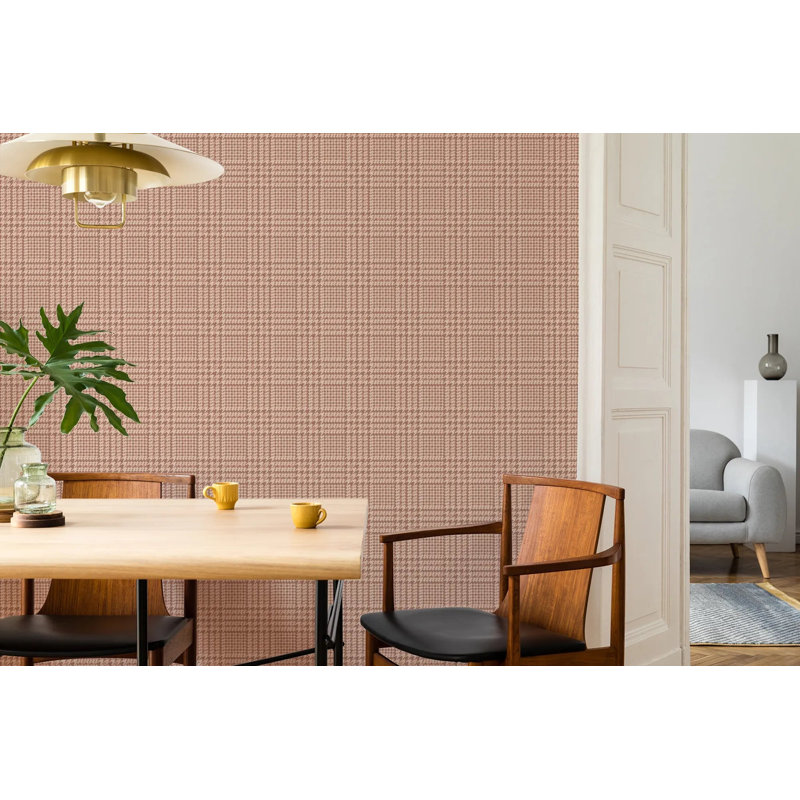 Houndstooth Glen, Terracotta, Peel & Stick