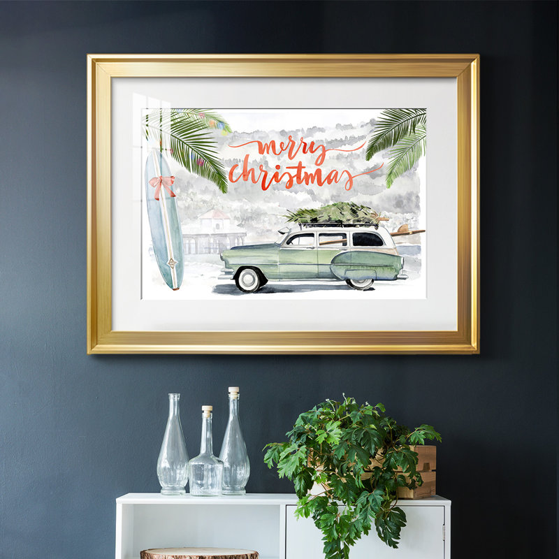 «So Cali Christmas Collection A», reproduction encadrée sur papier, Or, H 15 po x l 21 po x P 1,5 po