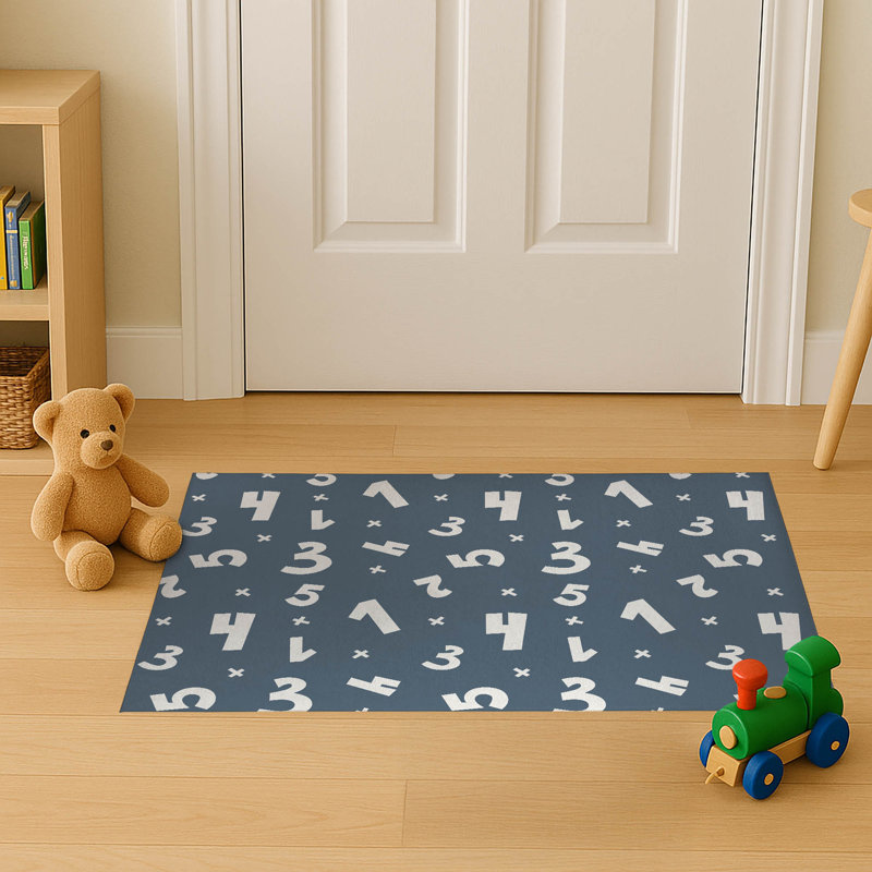 Numbers Indoor Doormat, Blue, 48" W x 72" L