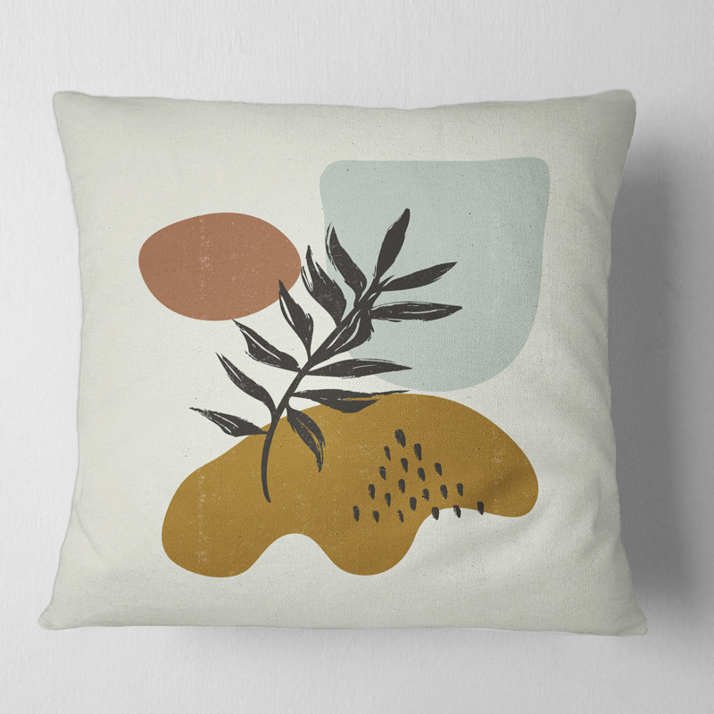 Housse de coussin et insert Botanical Minimalist Leaf with Shapes II, 16" x 16"