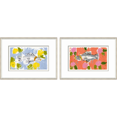 Splash Blue & Coral Print by Dana Gibson Soicher Marin