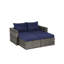Ensemble de conversation pour patio 8 pièces, ensemble de conversation modulaire en forme de L en osier avec repose-pieds courbé et table en verre pour la piscine-825393178