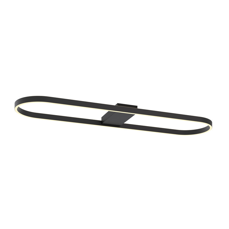 Glo 48 po à DEL linéaire semi-encastré Glo - finition nickel satiné, Noir