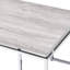 Table basse rectangulaire avec plateau en bois massif et table de style traîneau moderne, surface en métal