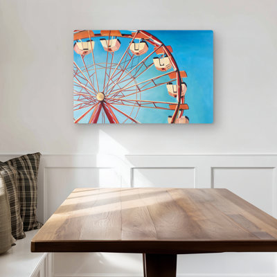 Ferris Wheel by a Beautiful Day - Scenic Metal Print Decor