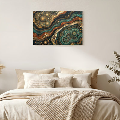 «Gallery Wrap», art mural sur toile pour le salon, la chambre à coucher, le bureau ou le vestibule - décoration murale décorative avec vagues abstraites