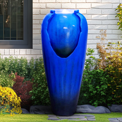 Fontaine de jardin d'extérieur vintage 30,7 po avec lumières DEL Sunjet