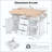 Kitchen Island With 2 Drop Leaf,, Rolling Kitchen Cart On 5 Wheels With Power Outlet, Folding Storage Dining Table With Spice & Towel Rack , 3 Drawers, For Kitchen, Dining Room-1892159488