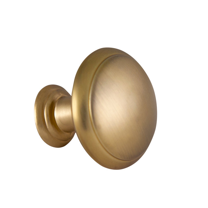 Satin Gold Round Modern Cabinet Knob Set with Mounting Hardware