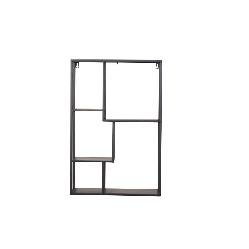 Roeper 5 Piece Metal Accent Shelf, 60cm H x 40cm W x 12cm D, Black