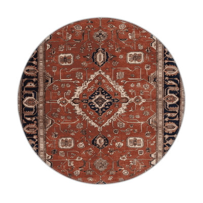 Tapis d'intérieur et d'extérieur brun Persian