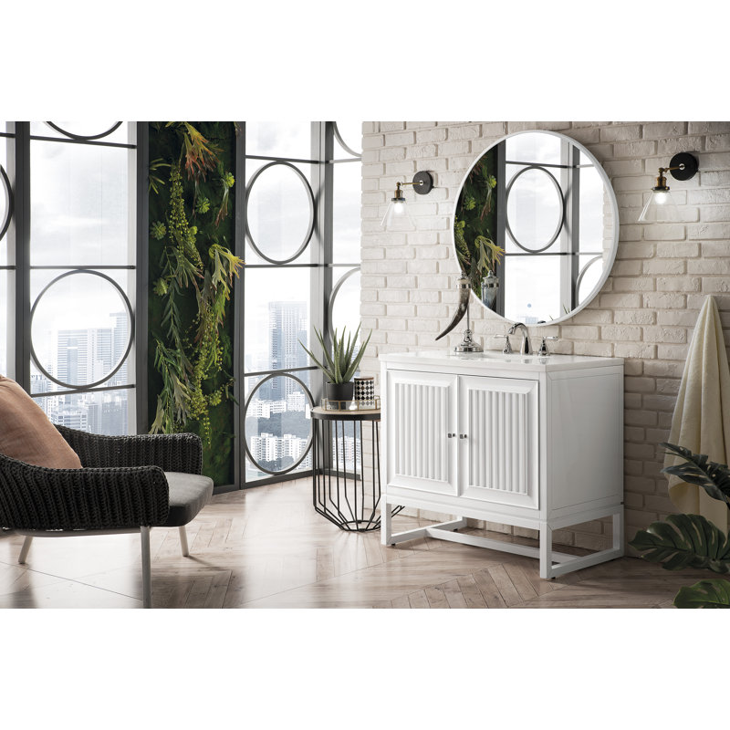 Athens 36'' W Single Vanity, White Zeus, Glossy White, Single-Hole