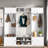 79.1''Wide Modern Hall Tree With Shoe Storage, 4-In-1 Entryway Bench With 8 Cubbies, 7 Coat Hooks & Adjustable Shelf For Hallway, Living Room-1160417129
