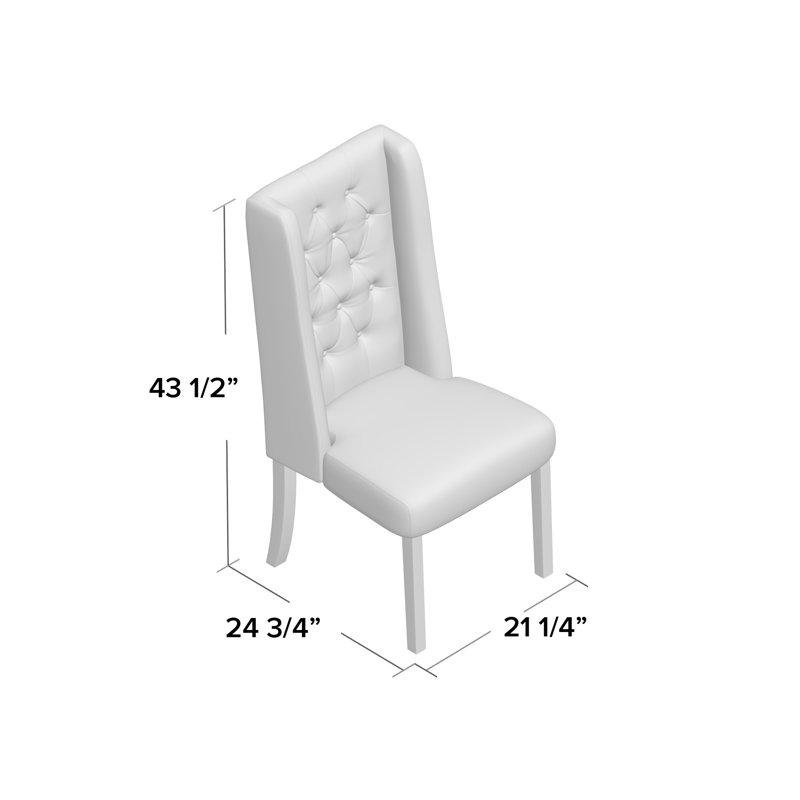 Toshia 1'' H Tufted Upholstered Dining Chair, Navy Blue