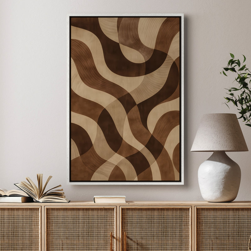 Art mural encadré sur toile - impressions murales abstraites incurvées pour chambre à coucher - 16 po x 24 po, Blanc