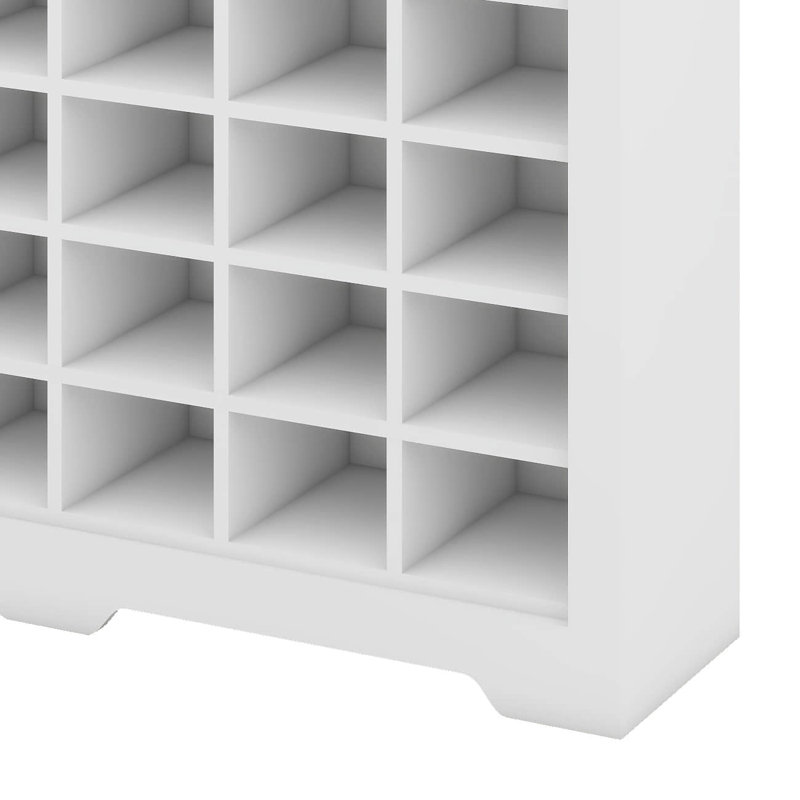 Sleek Design 24 Shoe Cubby Console, Modern Storage Cabinet With Curved Base, Versatile Sideboard For Hallway, Bedroom, Living Room