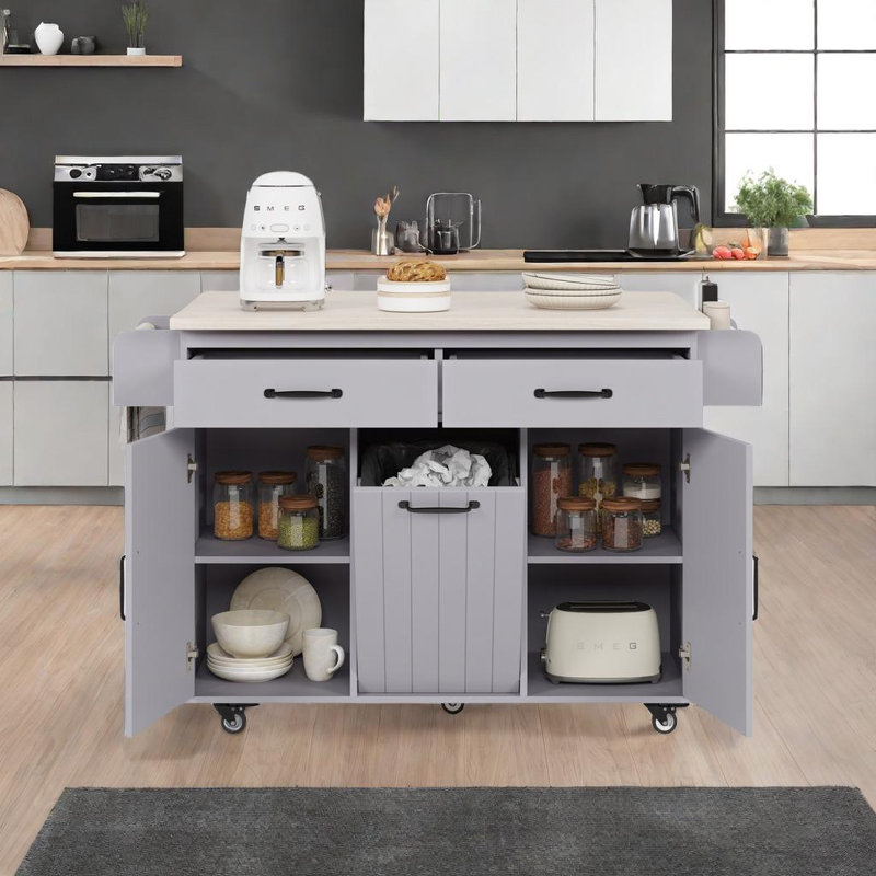 Îlot de cuisine, Gris, Blanc