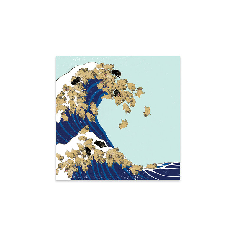 Carlin, la grande vague, impression bleue sur verre acrylique, H 24 po x l 24 po x P 0,25 po