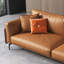 Causeuse coussin orange en cuir véritable-1901136110