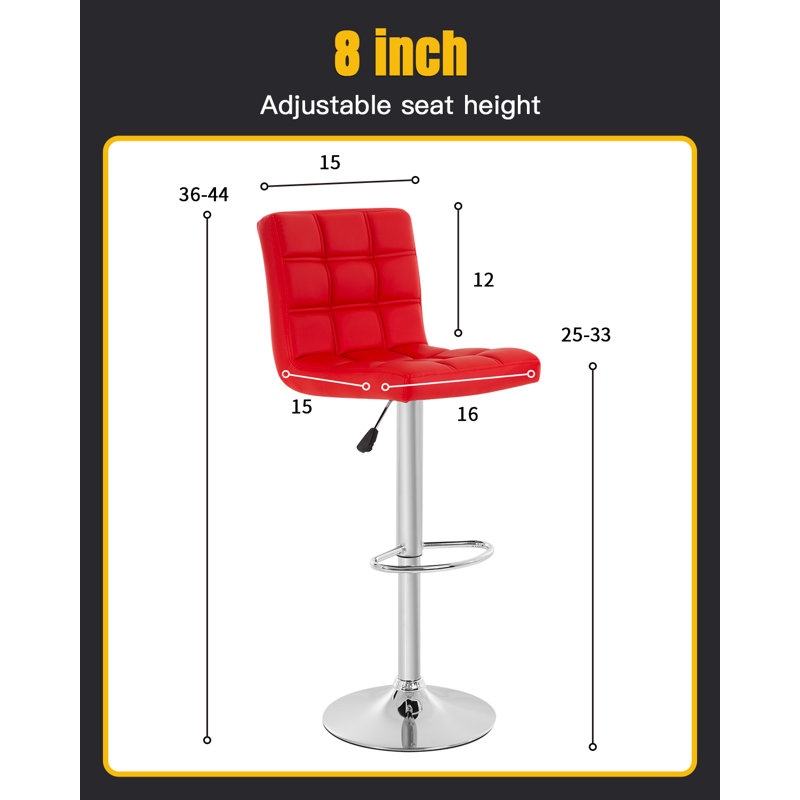 Tabouret de bar pivotant à hauteur réglable Ceann, Rouge