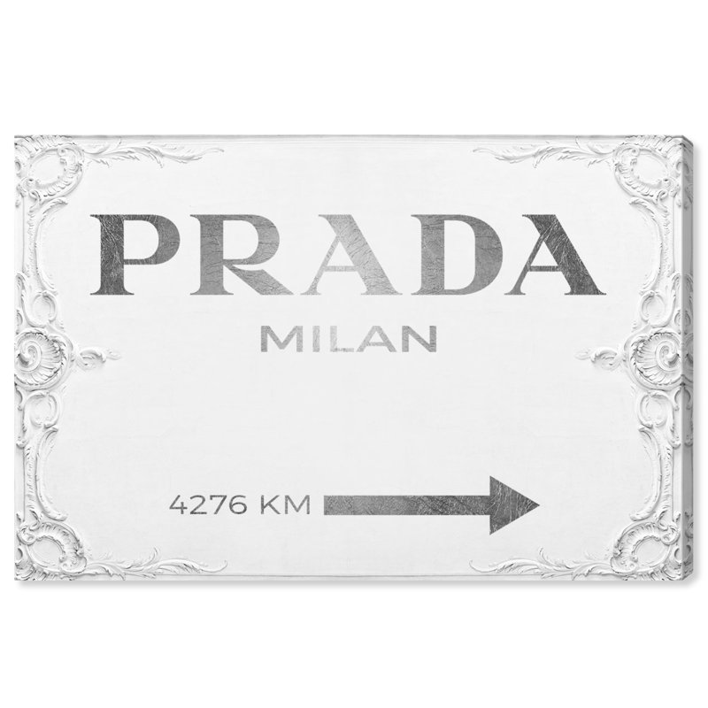 Signe de Milan - art textuel sur toile, Toile tendue, H 16 po x l 24 po