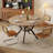 42.5-58.2 Inch Extendable( with Rotating Extension Leaves) Round Dining Table With Storage Shelf For 4-6 People-1252142061