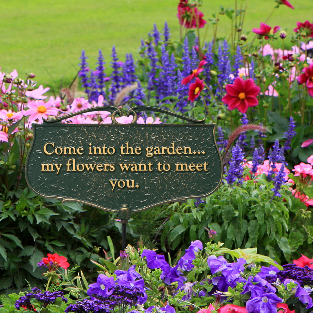 Flora & Fauna Come into the Garden Poem Garden Sign Whitehall Products