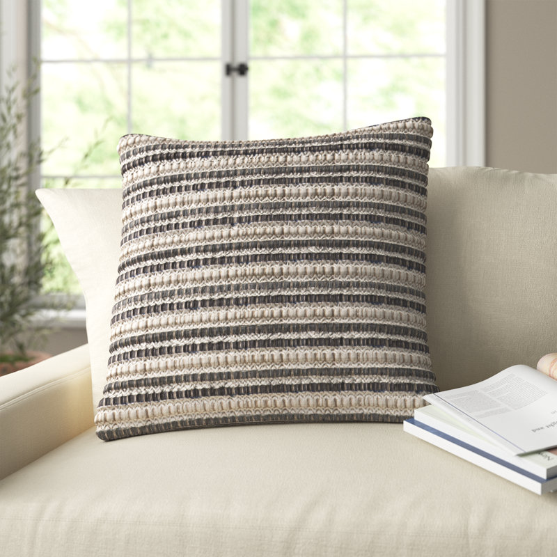 Allentown Square Pillow Cover & Insert, Gray