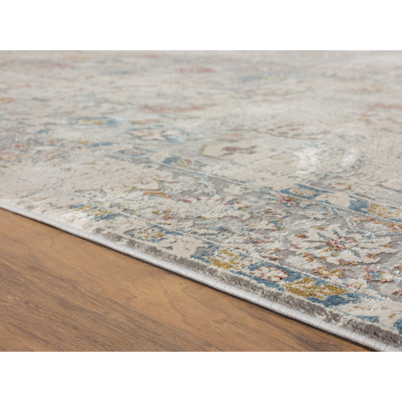 Tapis d'intérieur / extérieur gris Oriental, Rectangle 5 pi 3 po x 7 pi 7 po