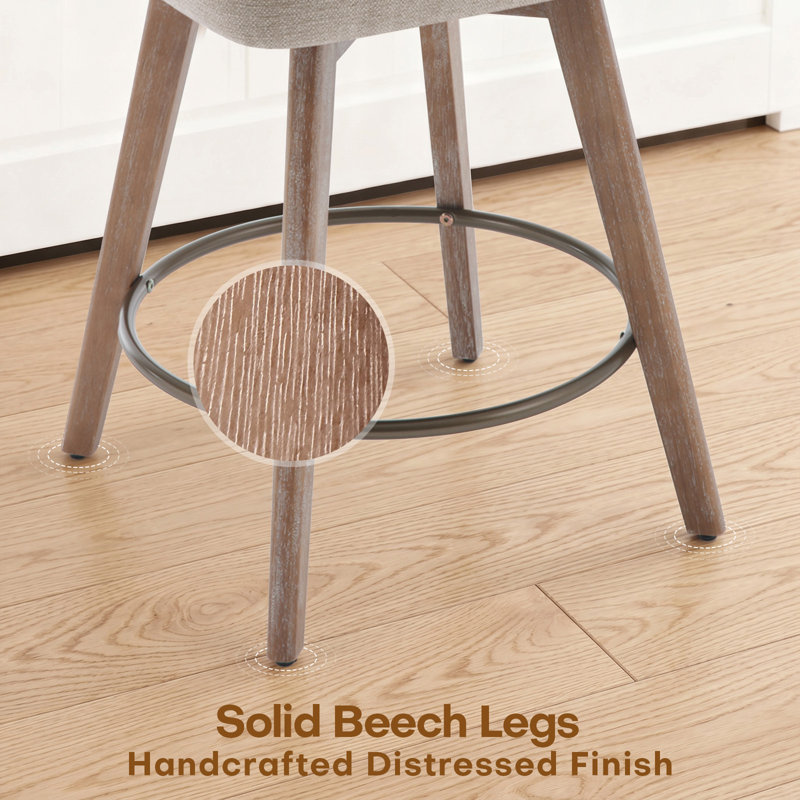 Tabouret de comptoir pivotant 26 po Makylia, Beige