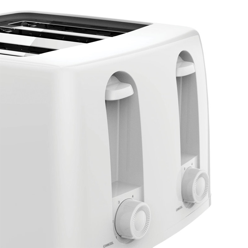 4 Slice Toaster White, White