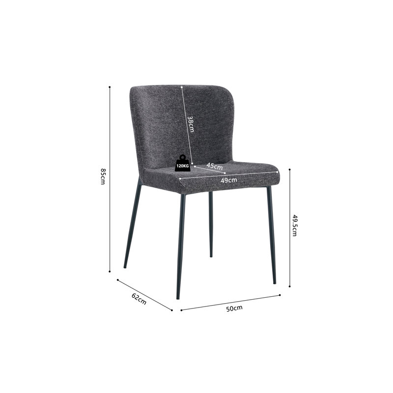 Skudeneshavn Tufted Polyester Side Chair, Grey