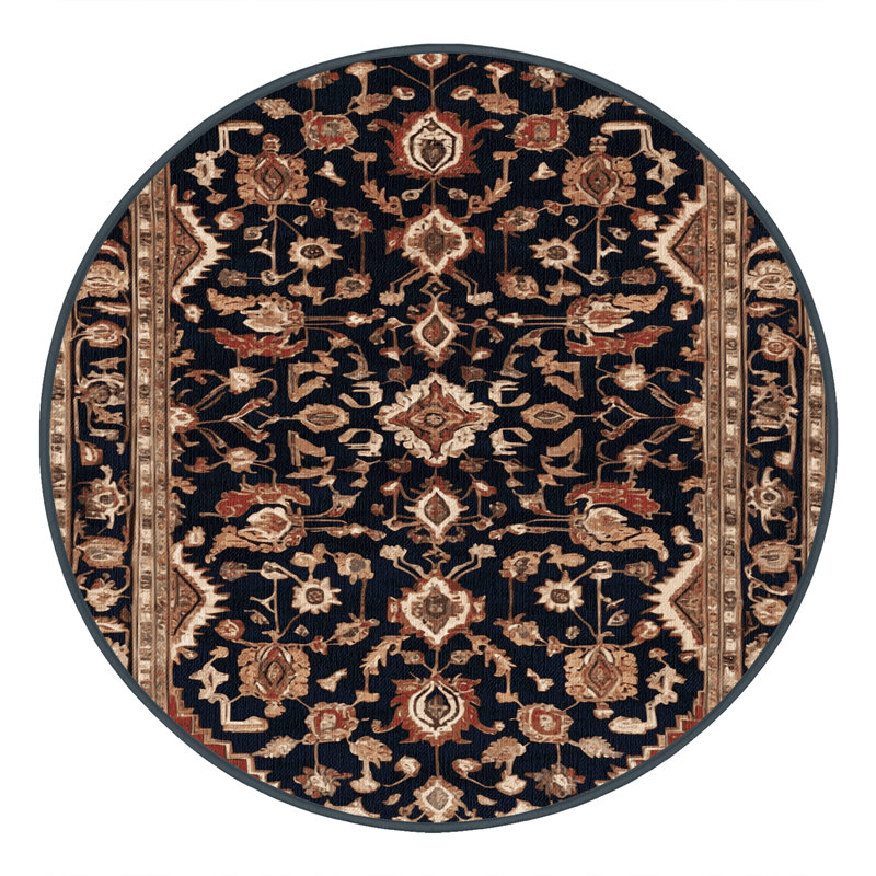 Tapis brun lavable à la machine, Rond 6 pi
