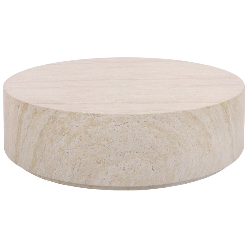Aurielle Round Coffee Table, Travertine