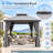8 x 8 Ft Soft Top Patio Gazebo with 2-Tier Roof, Mosquito Netting and Privacy Curtains, Galvanized Steel Outdoor Canopy for Backyard Deck and Garden-135974079