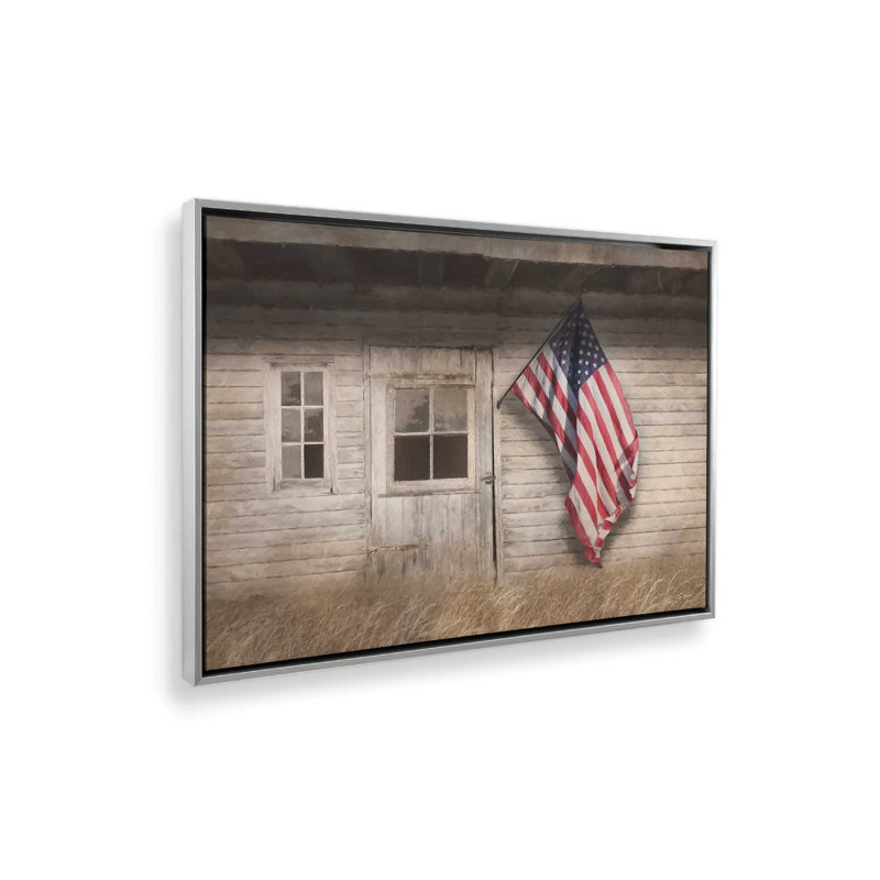 «Rustic American Farmhouse» par Lori Deiter, reproduction d'art, Framed Canvas, Silver, 24 W x 18 H