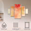 Ensemble de 5 panneaux muraux - Mila Apperlo «Orange 789», art mural sur toile pour le salon, la chambre à coucher ou le bureau 