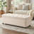 50" Storage Ottoman Bench Tufted With Storage For Living Room, Beige-1987150445