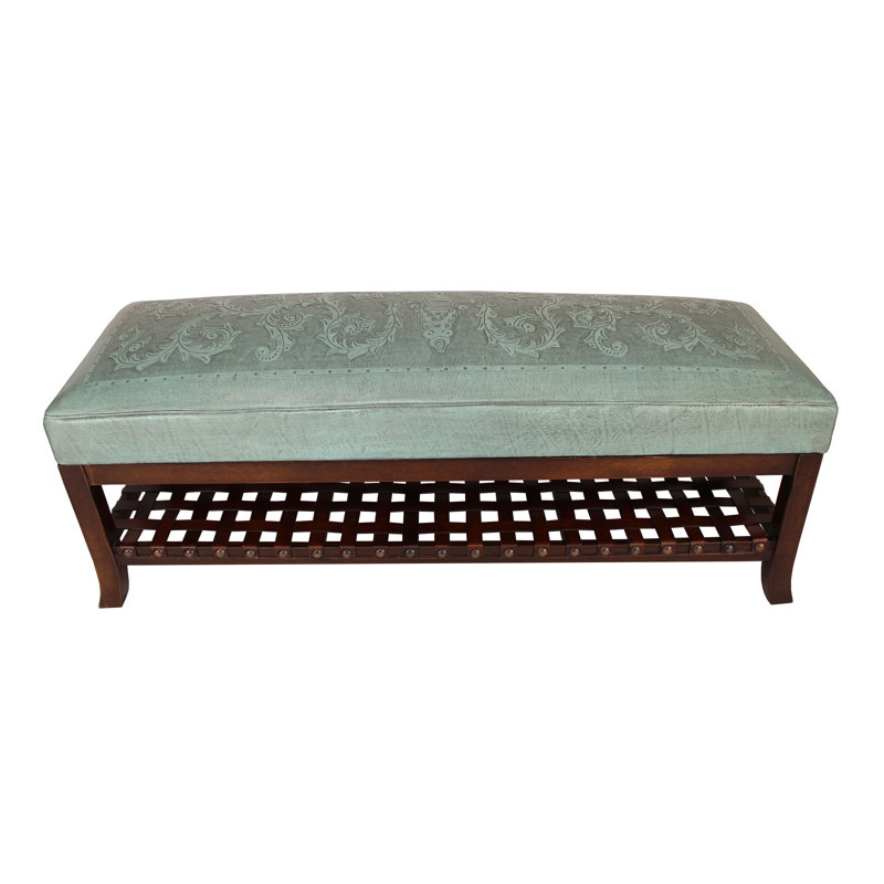 Zainab Genuine Leather Upholstered Bench