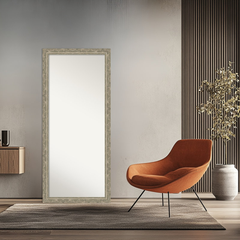 Miroir de plancher pleine longueur Filigree, Argent argent