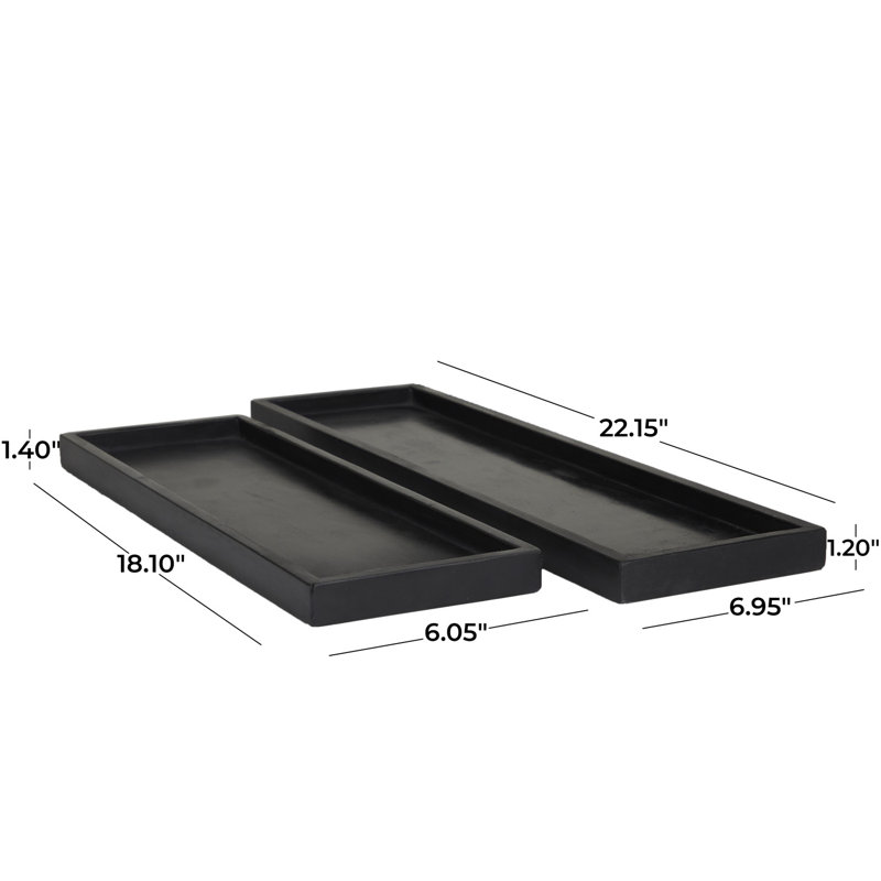 Everly Quinn Aluminum Metal Living Room Decor Tray With Handles