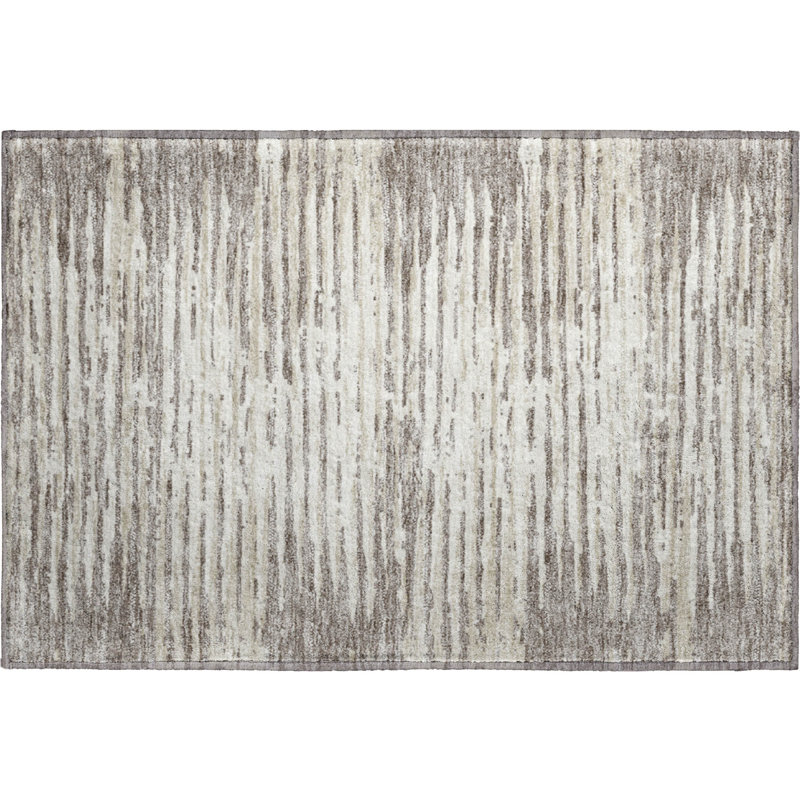 Premium Machine Washable Prisco Taupe Rug, Rectangle 1'8" x 2'6"