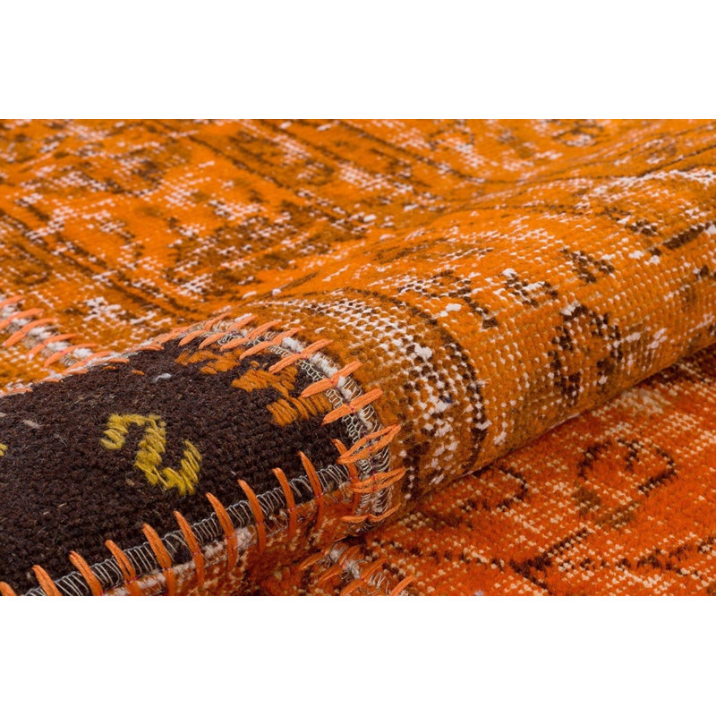 Tapis orange moderne fabriqué à la main moderne
