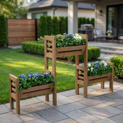Doolittle Stack'n Garden Wood Planter Set