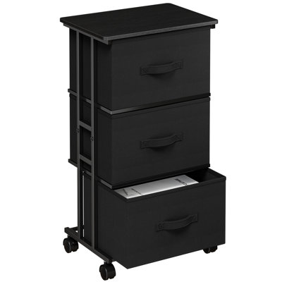 Dresser Storage with 3 Drawers, Metal Frame for Closet Storage, Vertical Storage Cabinet for Bedroom, Wardrobe, and Office