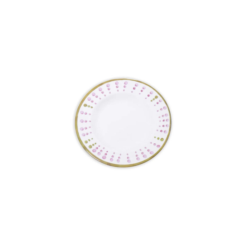 Vida Melamine Salad/Dessert Plate, White/Pink/Green