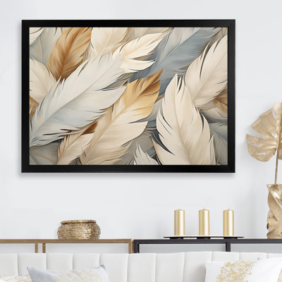 «Feathery Plumes II - Feathers», reproduction d'art sur toile encadrée