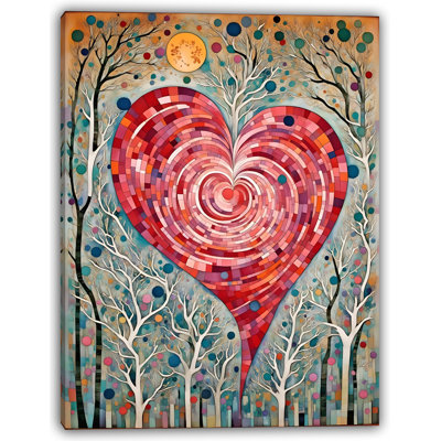«Ethereal Love - Mosaic Heart», art mural sur toile