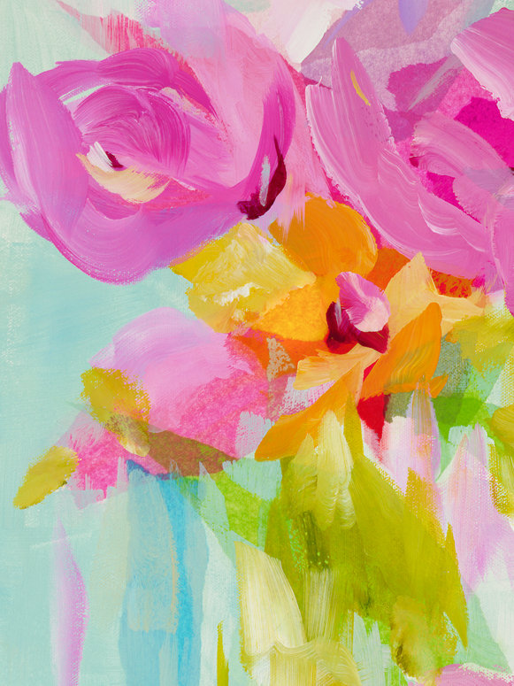 «Spring Rain 2» par Susan Pepe, reproduction d'art sur toile, H 32 po x l 24 po