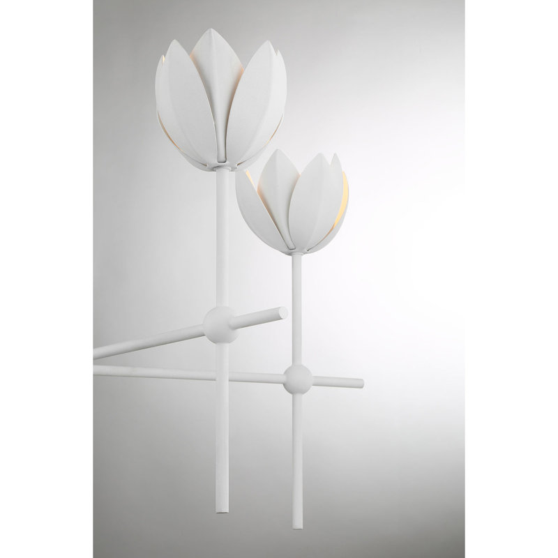 Meridian 5-Light Chandelier in Bisque White, Natural